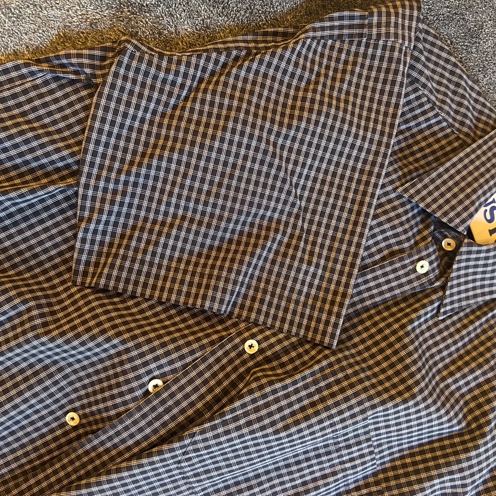 Men's Check Button-Up Shirt Black/White